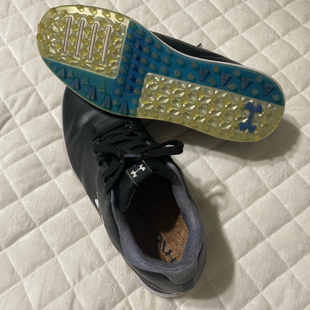 Under Armour Black and White Athletic Shoes - Picture 2 of 4